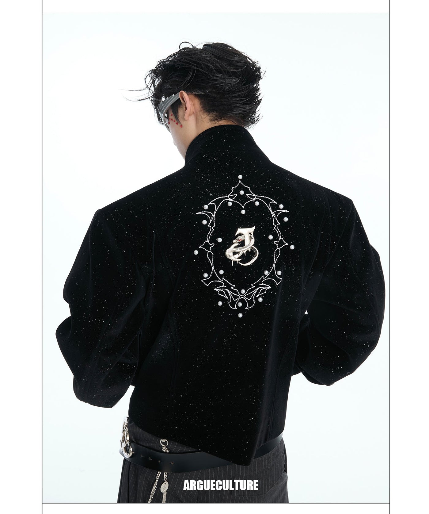 Glitz Logo & Pearl Embroidered Zipped Jacket