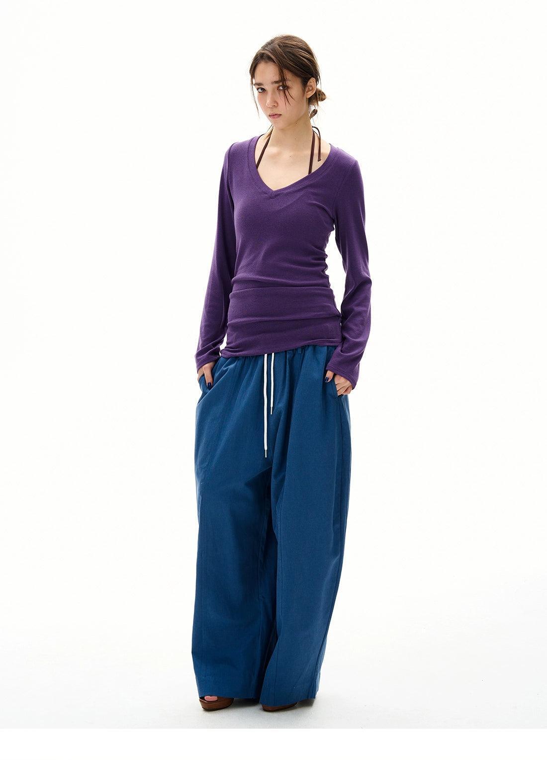 Elastic Waist Baggy Fit Pants