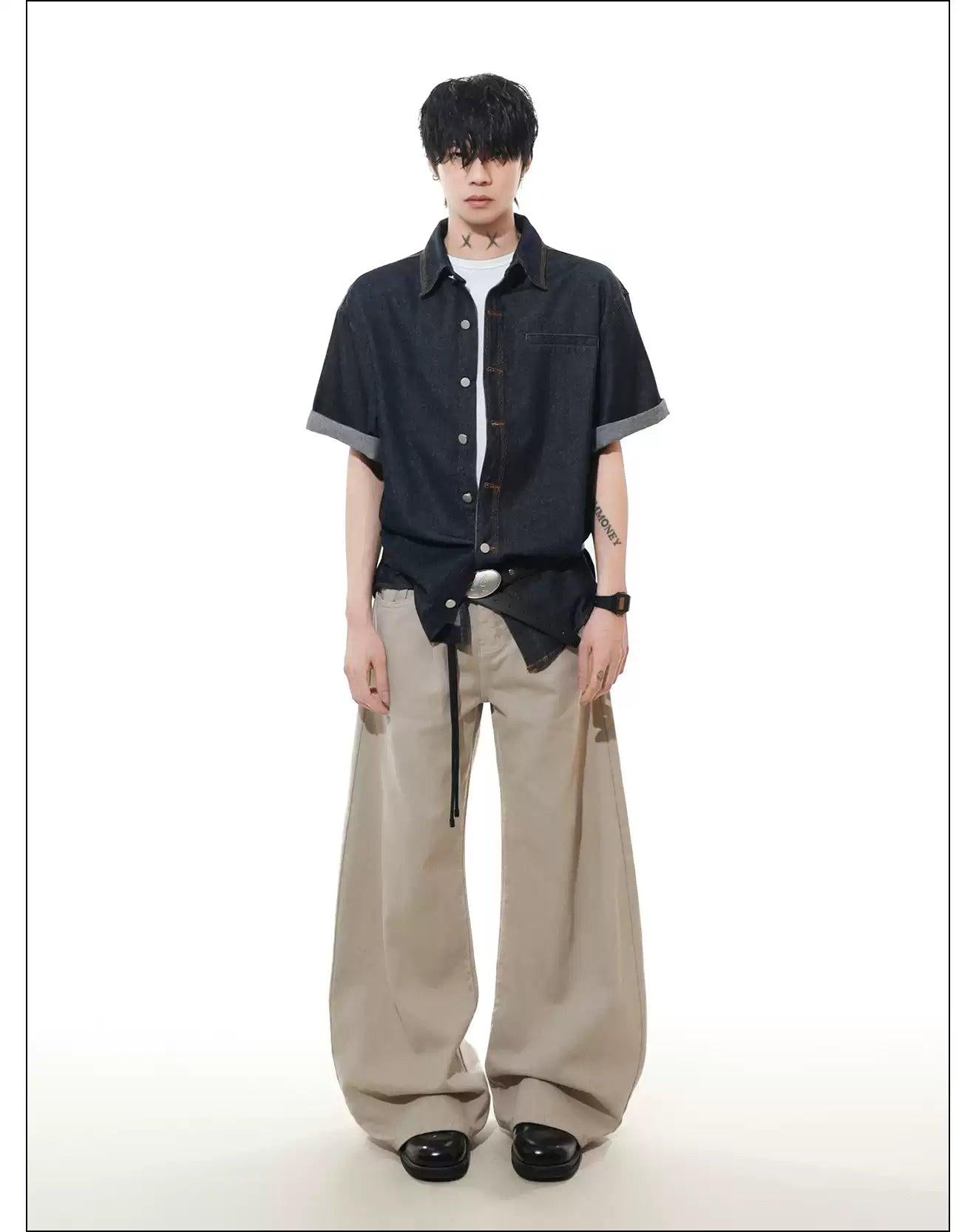 Neat Regular Fit Denim Shirt