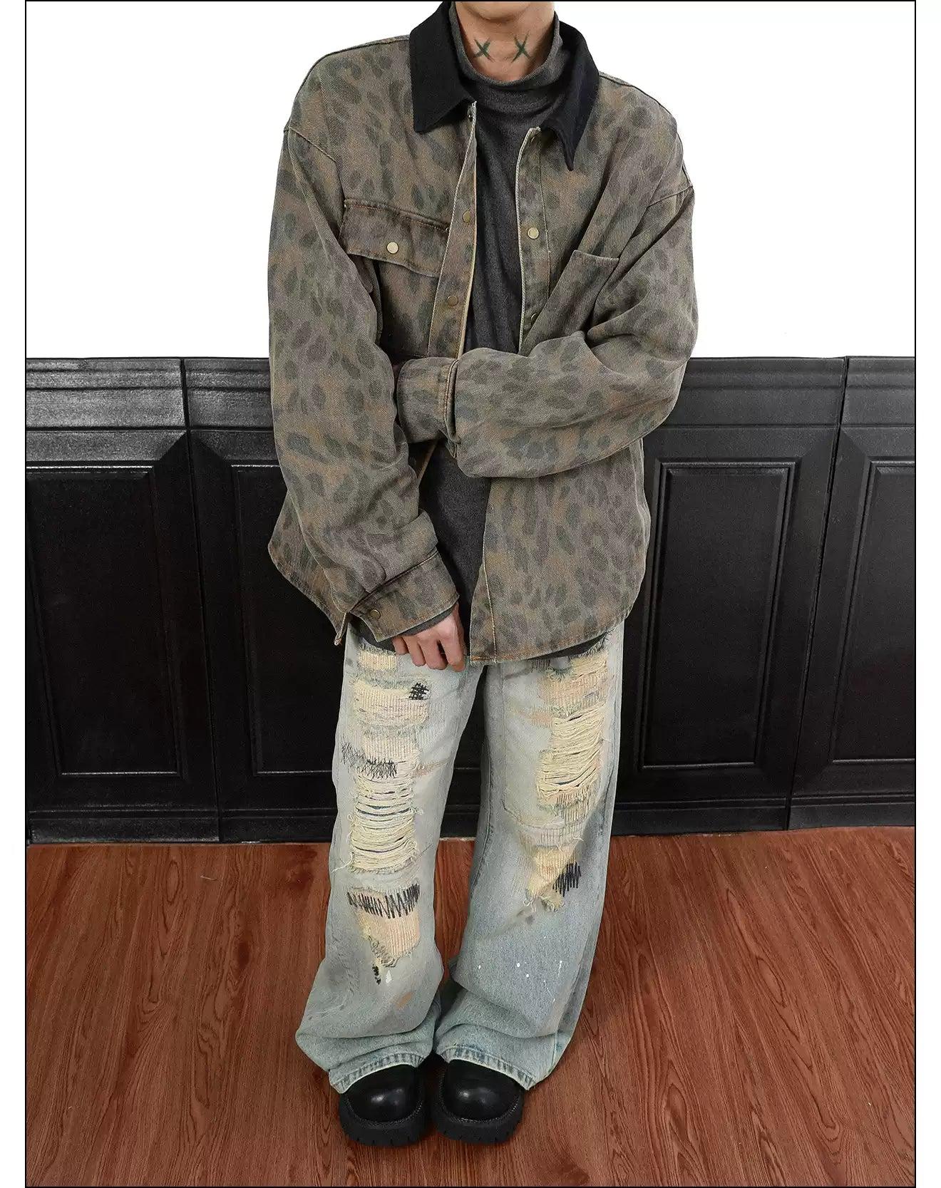 Leopard Camo Denim Shirt