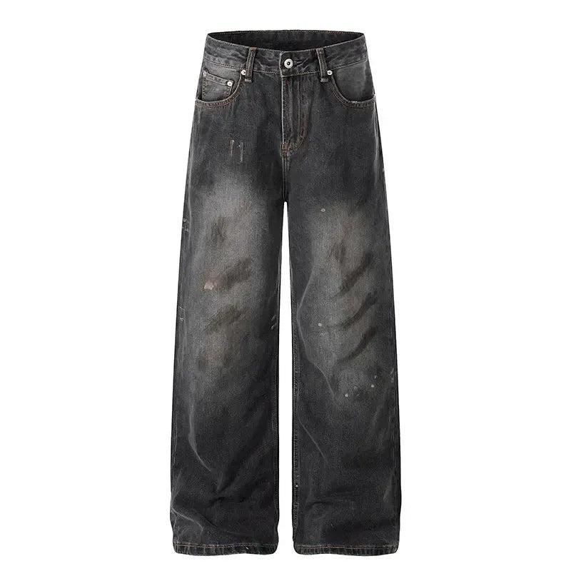 Washed Dirty Washed Wide Jeans