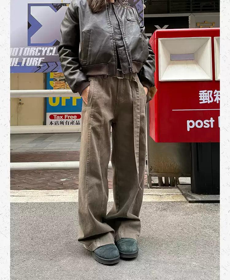 Detachable Belt Tailored Pants