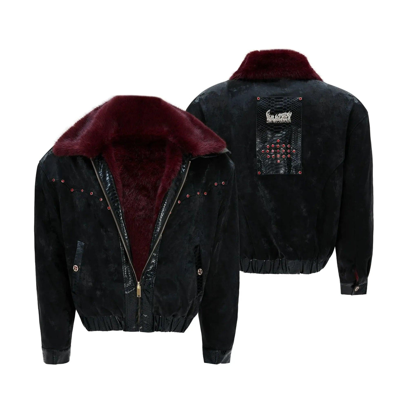 Reversible Faux Fur PU Leather Jacket