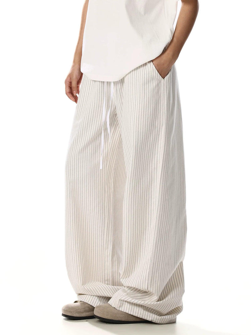 Paneled Striped Wide Pants