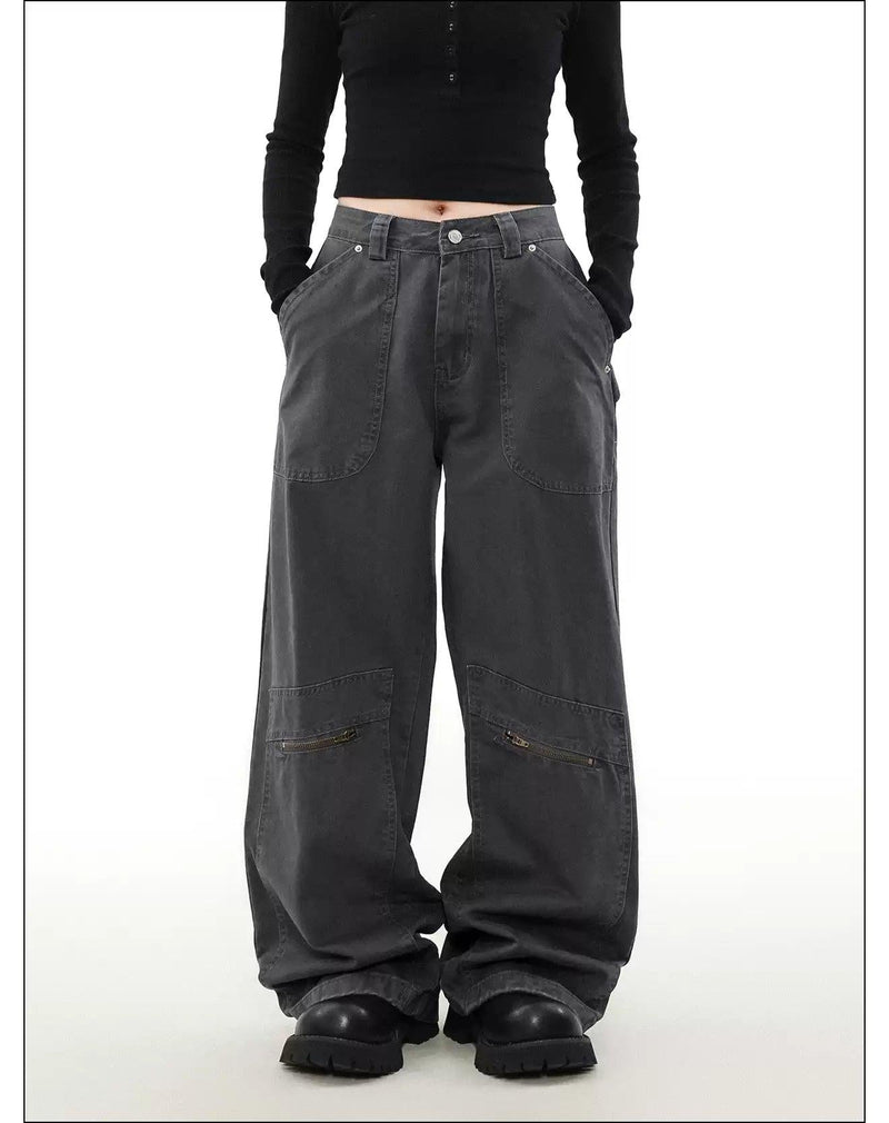 Slant & Zipped Pocket Cargo Pants