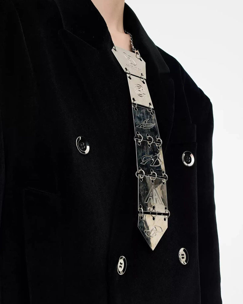Metal Neck Tie Necklace