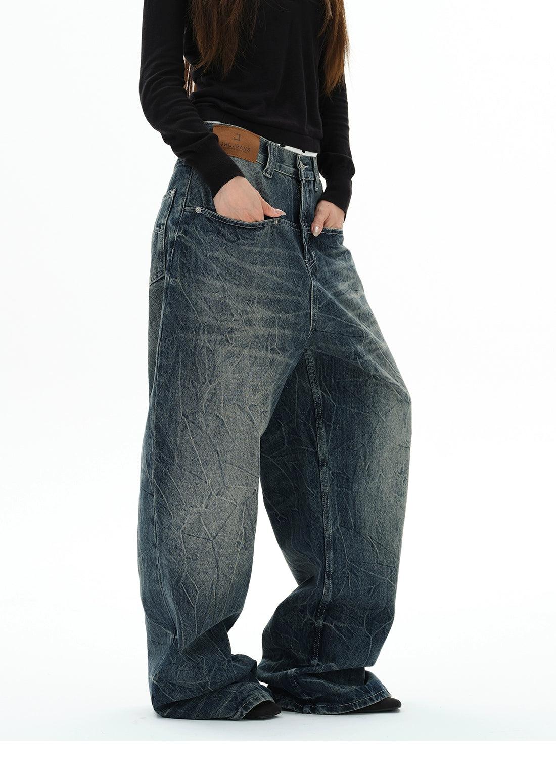 Pocket Detail Lightning Pattern Jeans