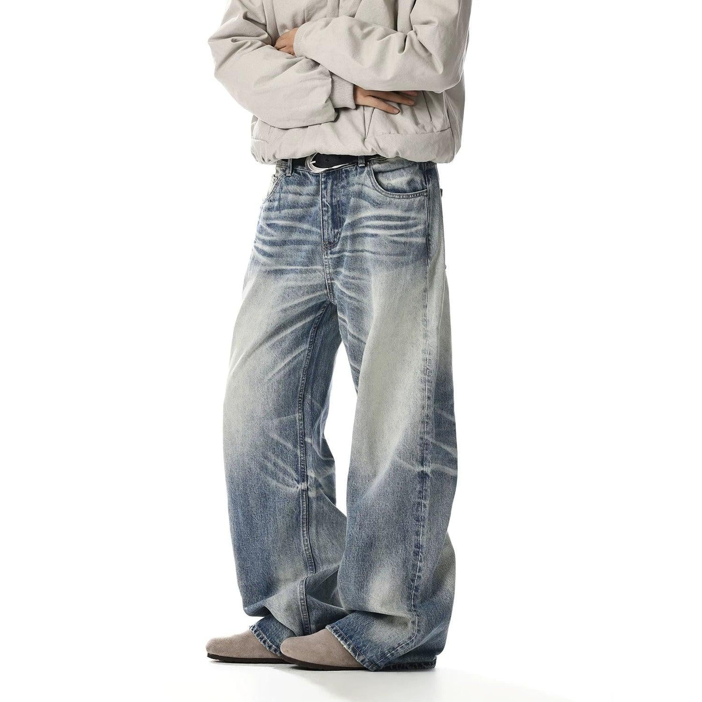 Faded Whisker Detail Jeans