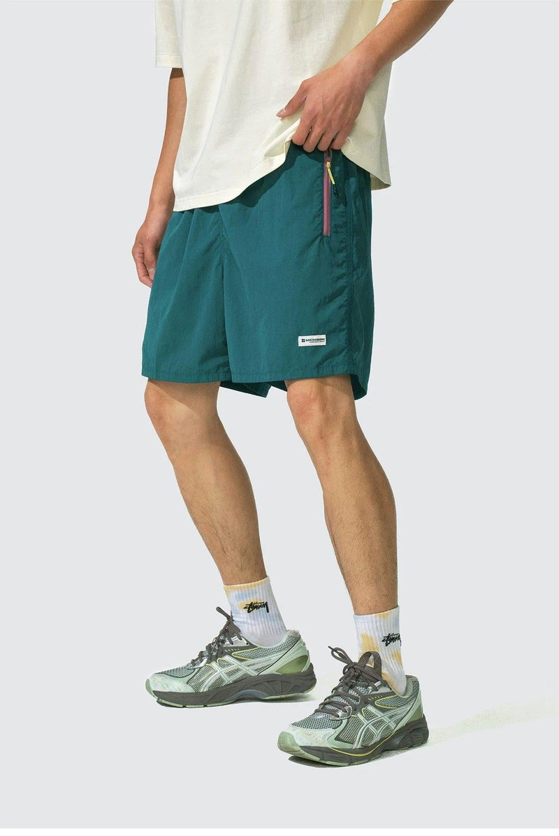 Contrast Zipped Pocket Athletic Shorts
