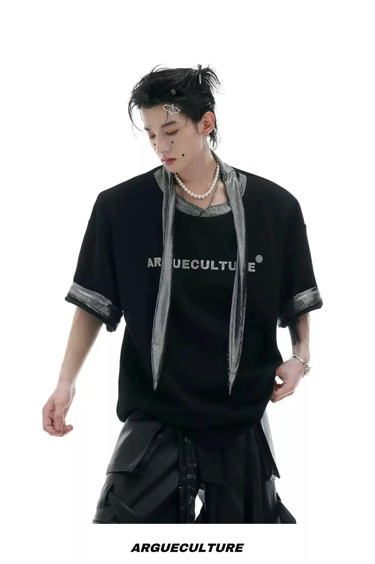 Metallic Tie Detail T-Shirt