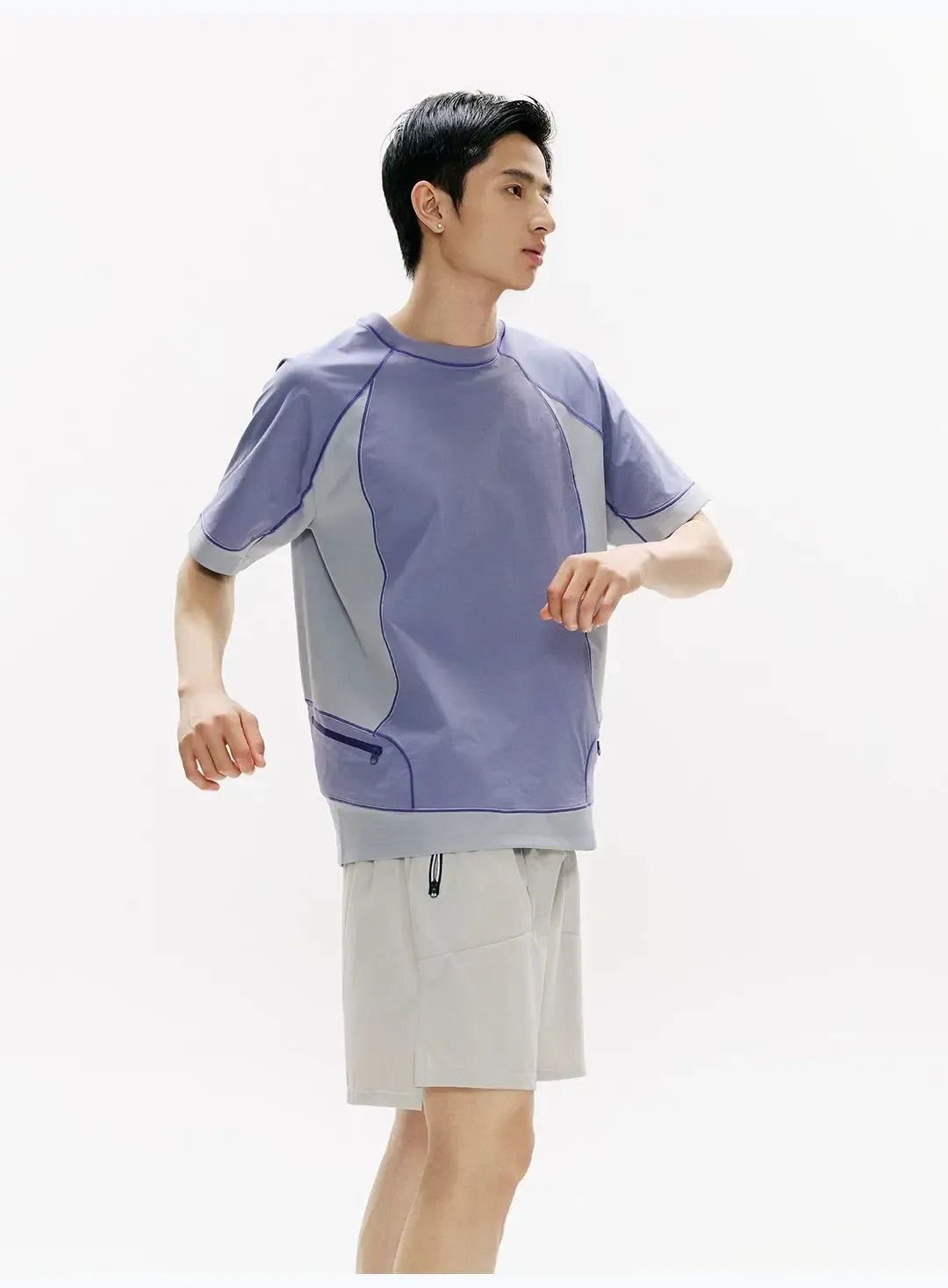 Spliced Panel Sports T-Shirt