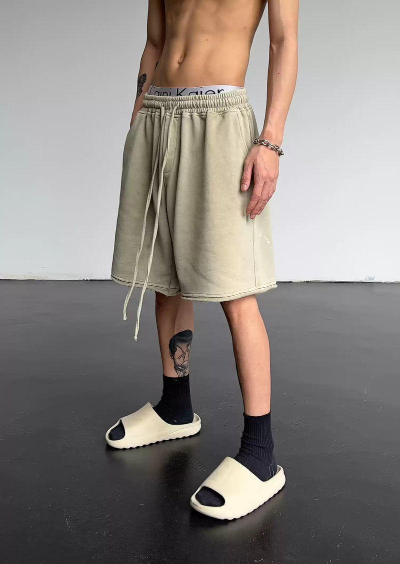 Drawstring Washed Comfy Shorts