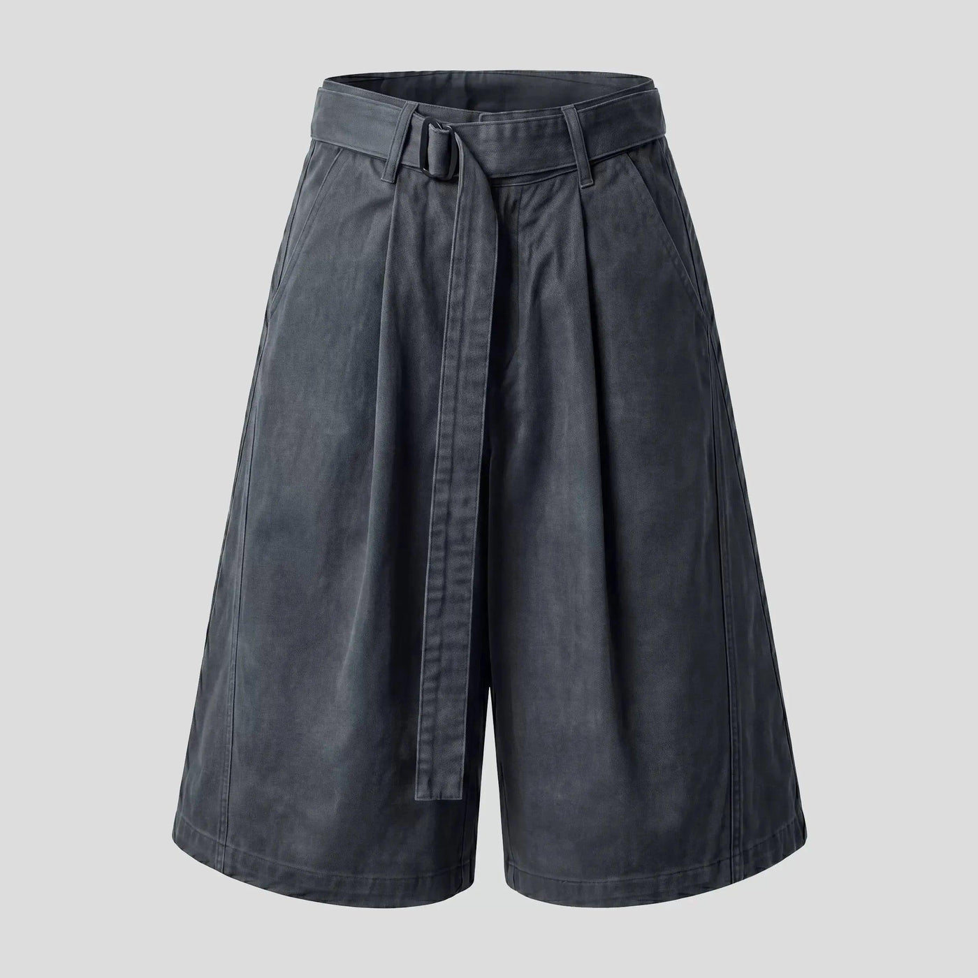 Distressed Pleated Cargo Shorts