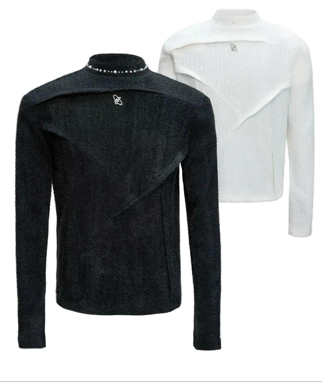 Embossed Lines Slim Fit Sweater