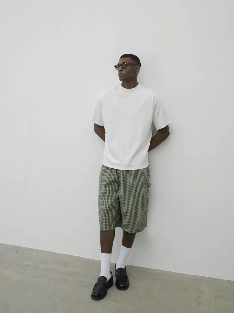 Boxy Grid Pattern Shorts