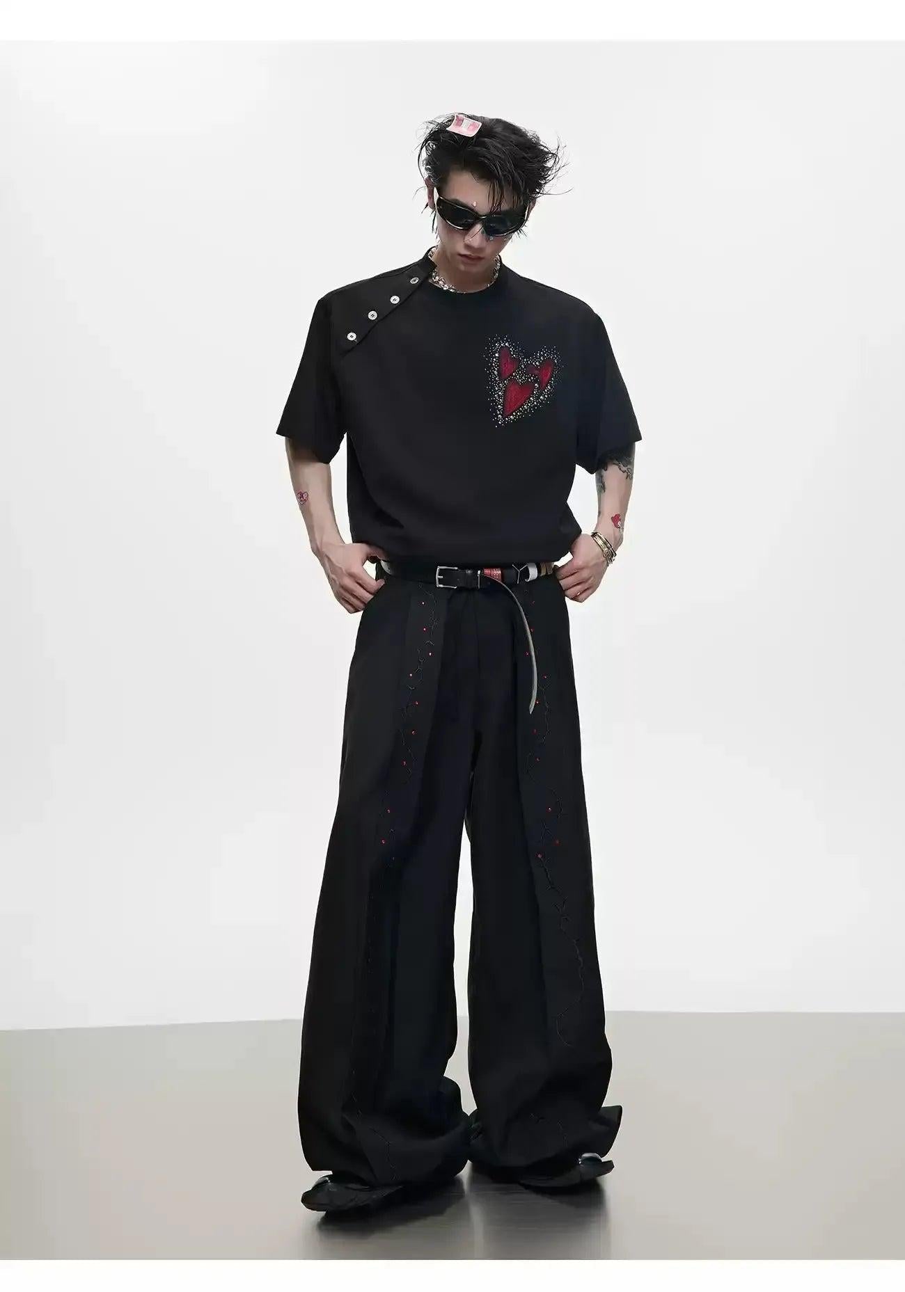 Irregular Neckline Print T-Shirt
