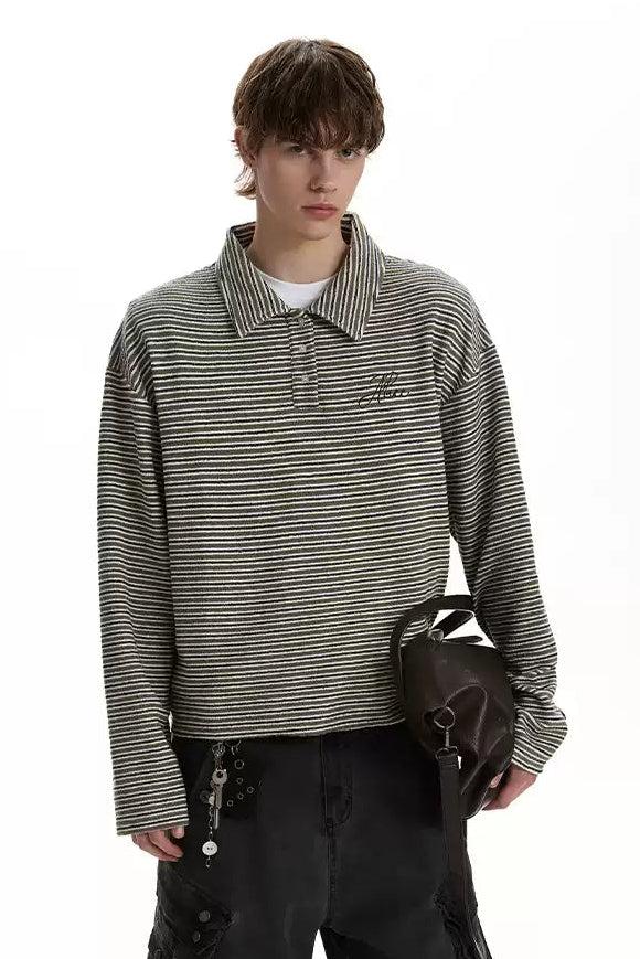 Striped Boxy L/S Polo