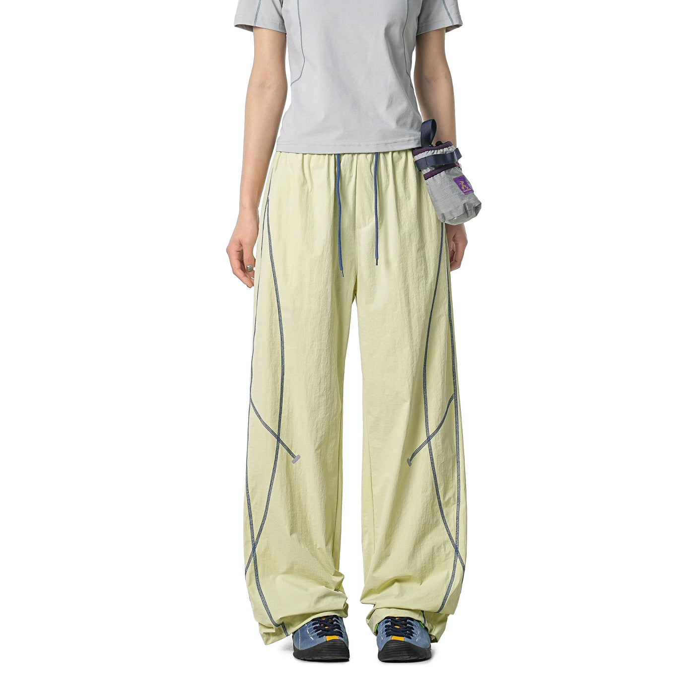 Lightweight Contrast Coverstitched Track Pants