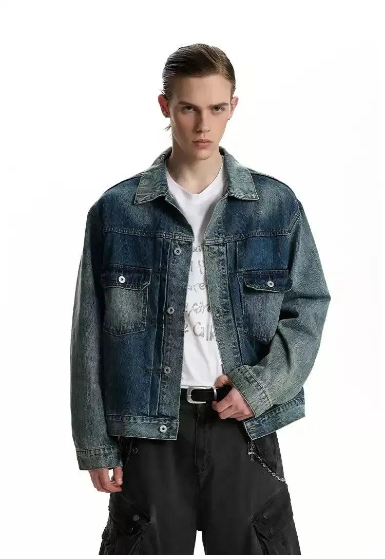 Faded Highlights Boxy Denim Jacket