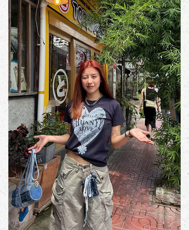 Graphic Print Cropped T-Shirt