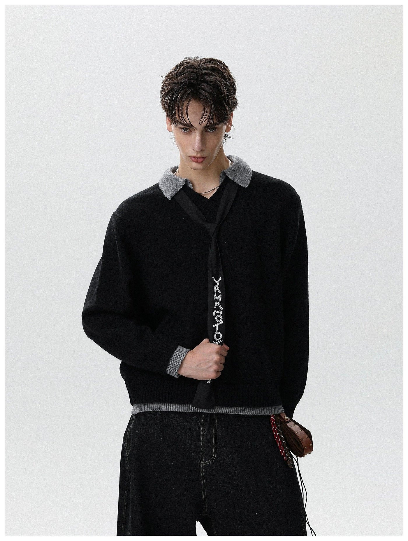 Layered Contrast Sweater