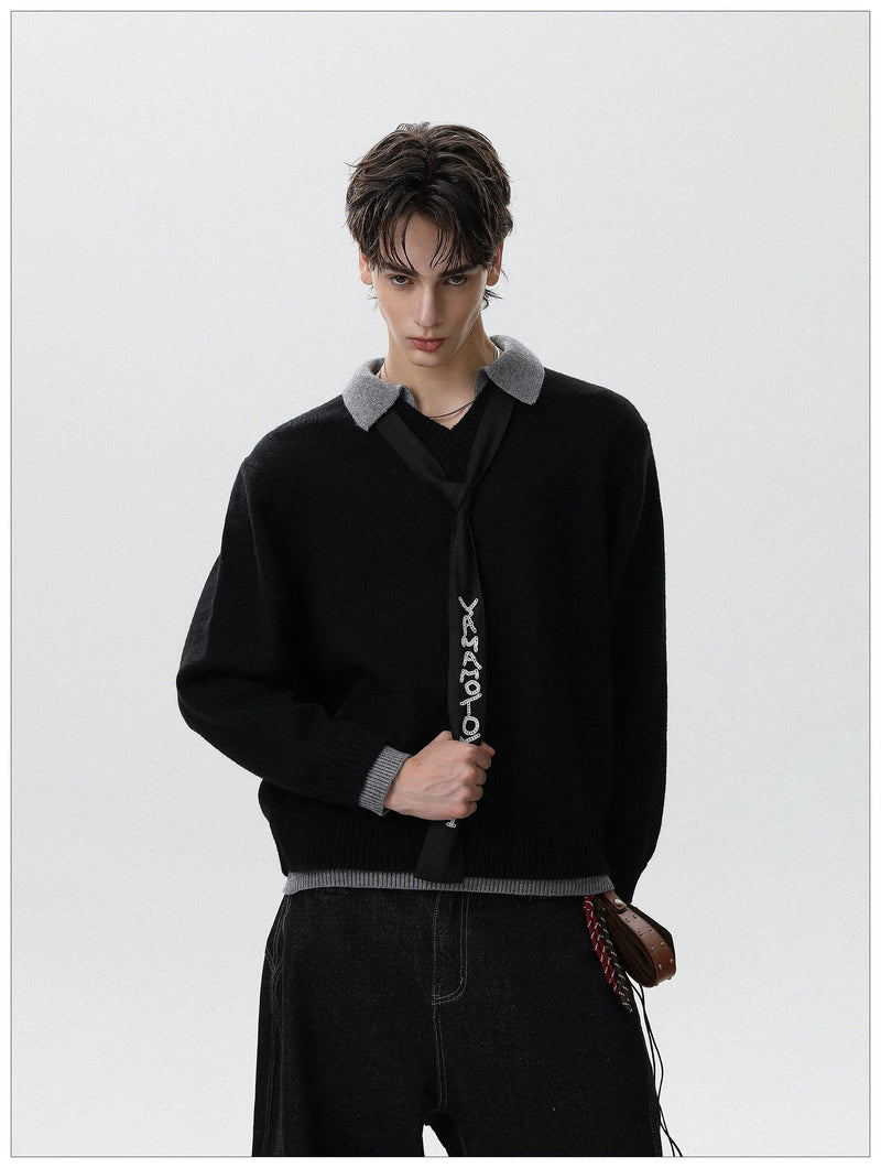 Layered Contrast Sweater