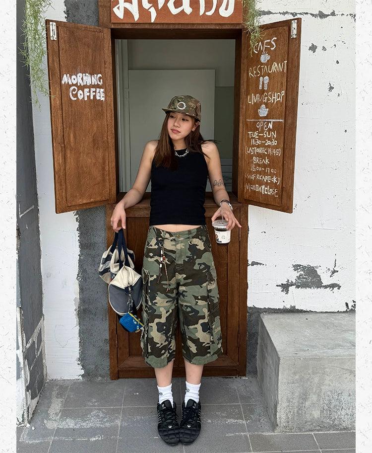 Camouflage Pattern Cargo Shorts
