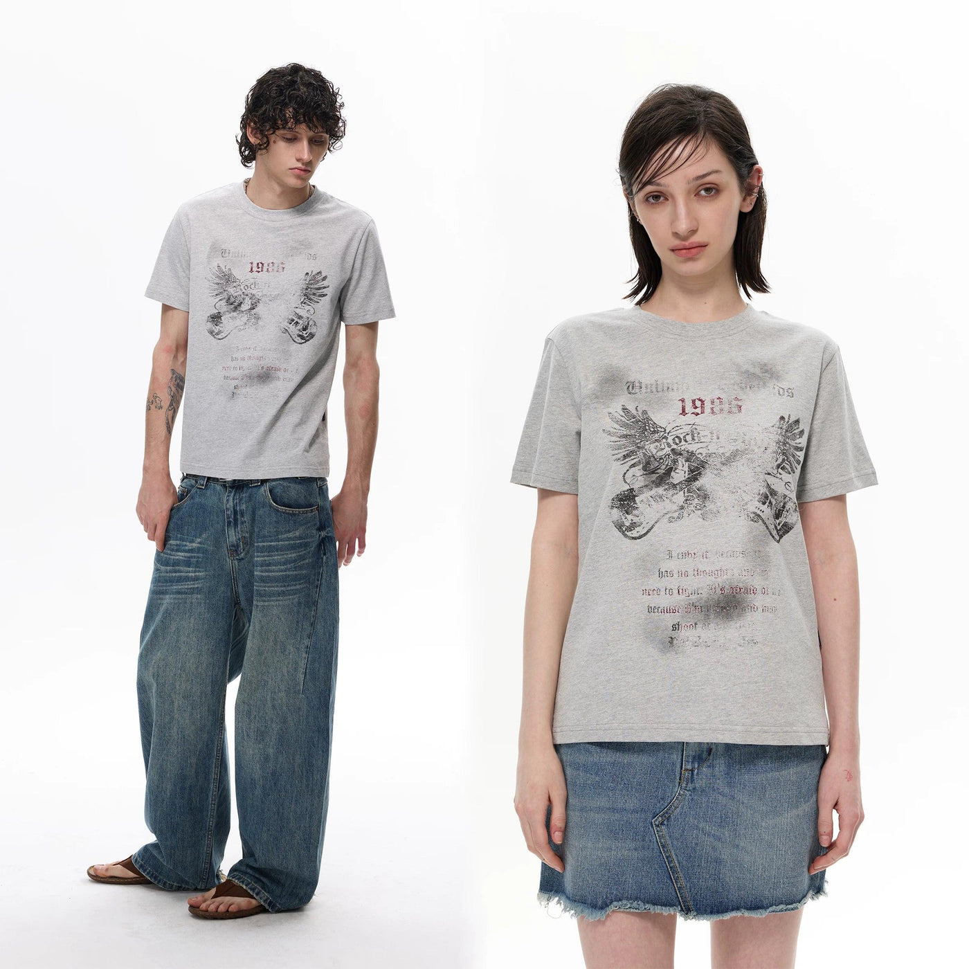 Grunge Washed Printed T-Shirt