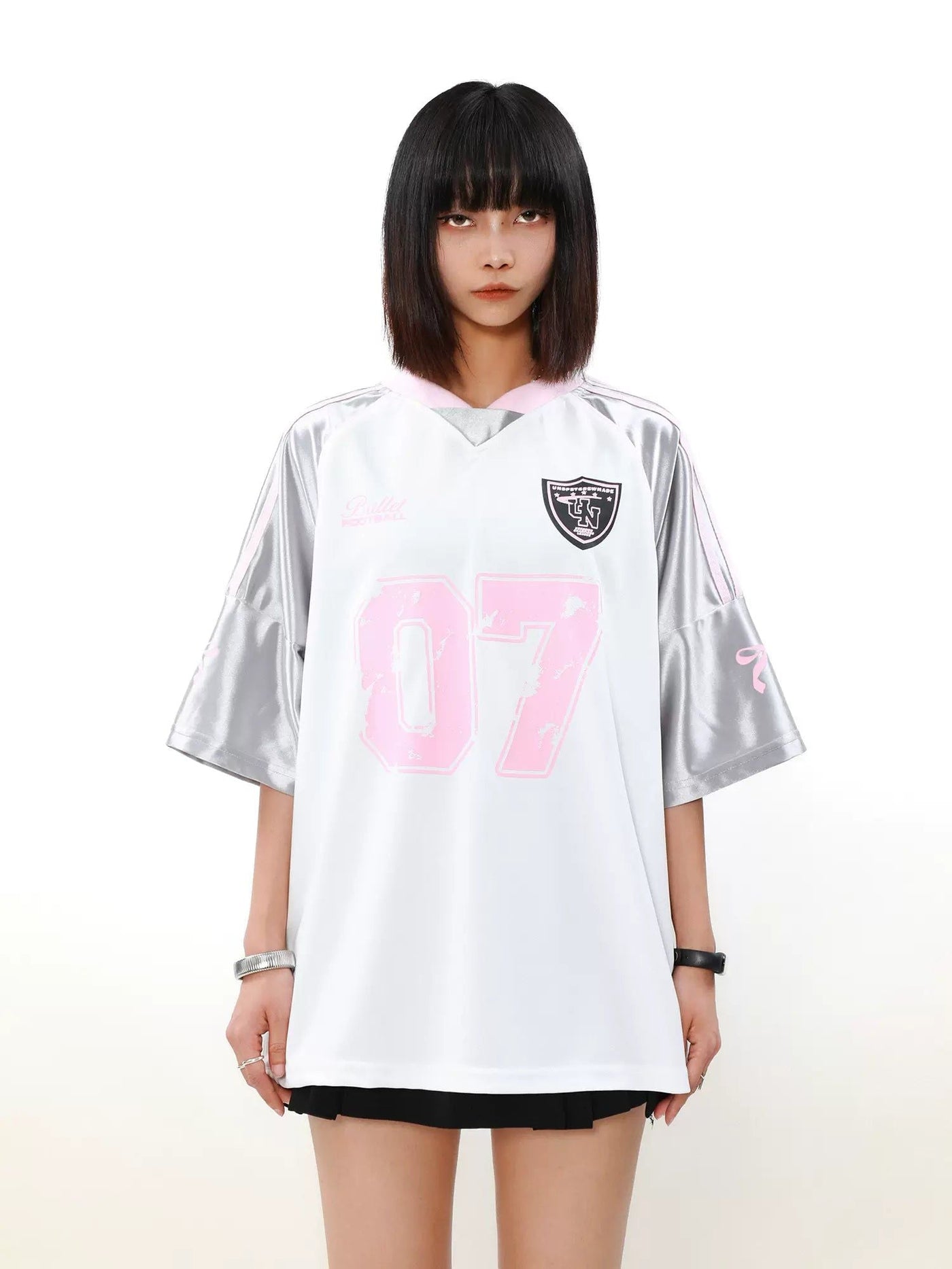 Shiny Spliced Sleeves T-Shirt