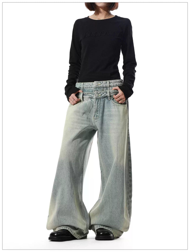 Double Waist Oversized Jeans