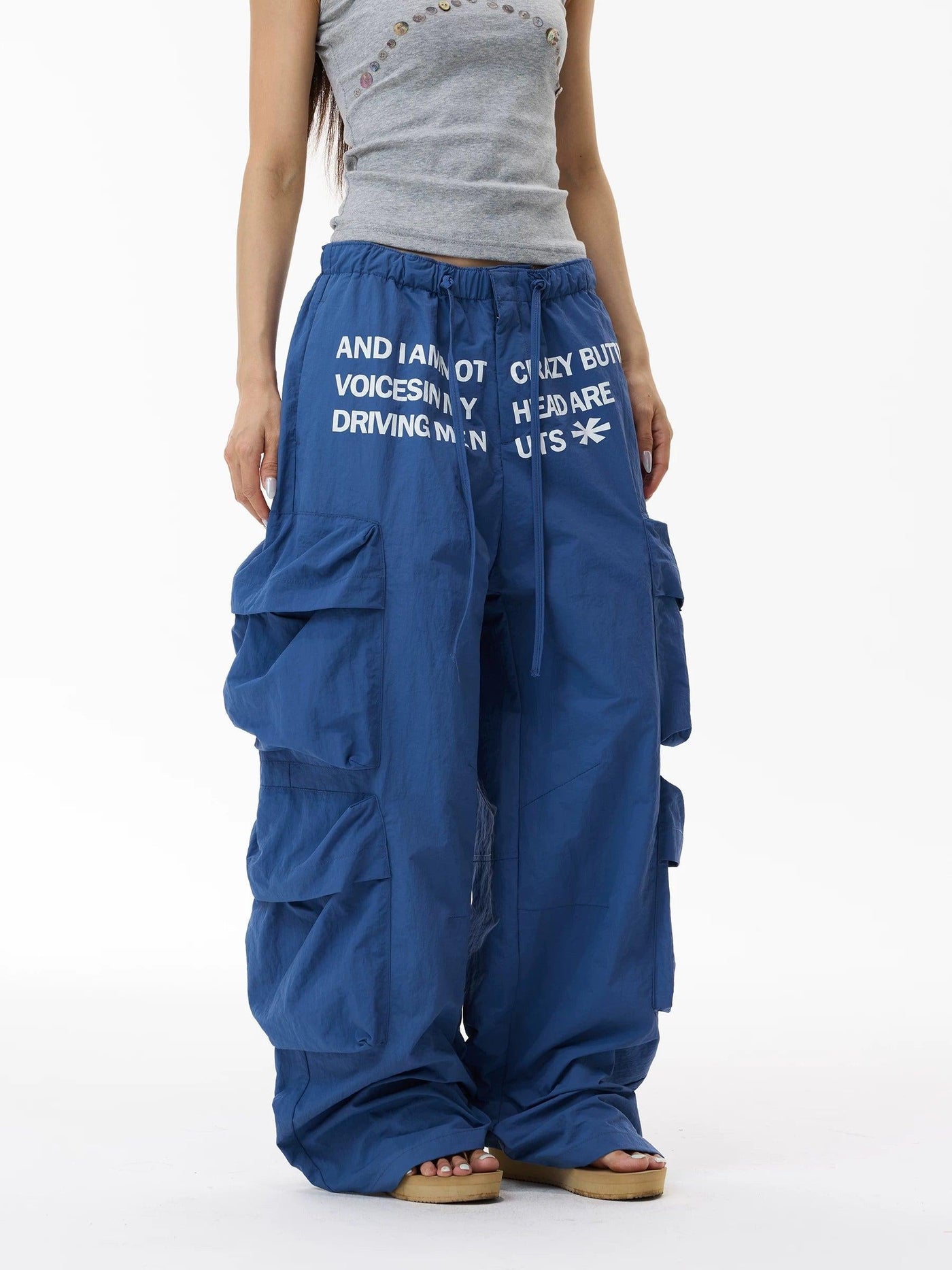 Graphic Multi-Pocket Cargo Pants