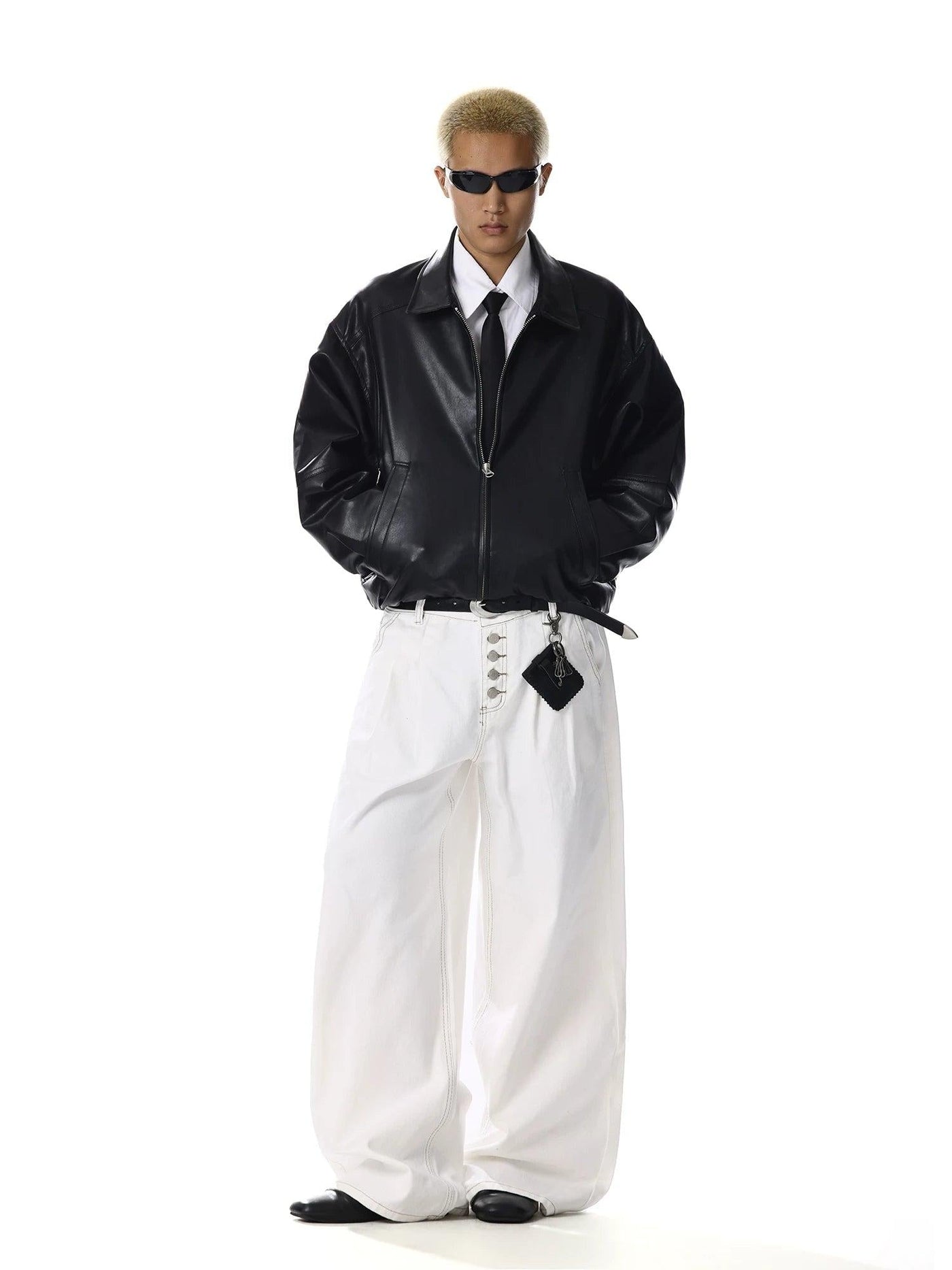 Five-Buttoned Wide Leg Pants
