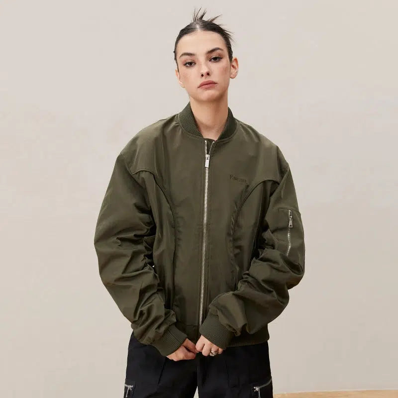 Structured Line Detail Bomber Jacket