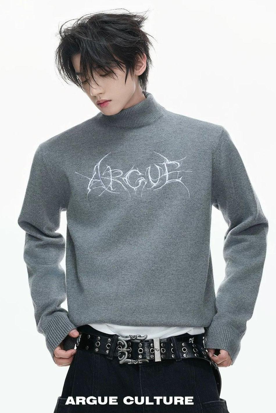 Contrast Stitched Logo Sweater