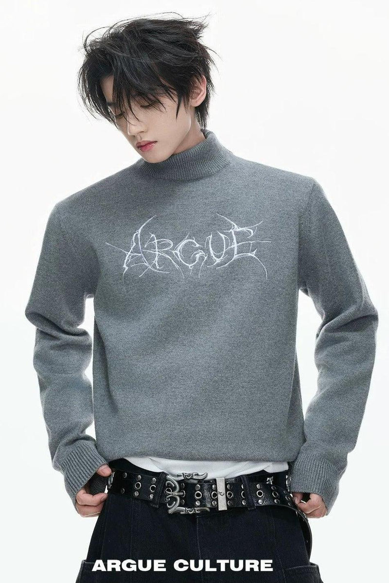 Contrast Stitched Logo Sweater
