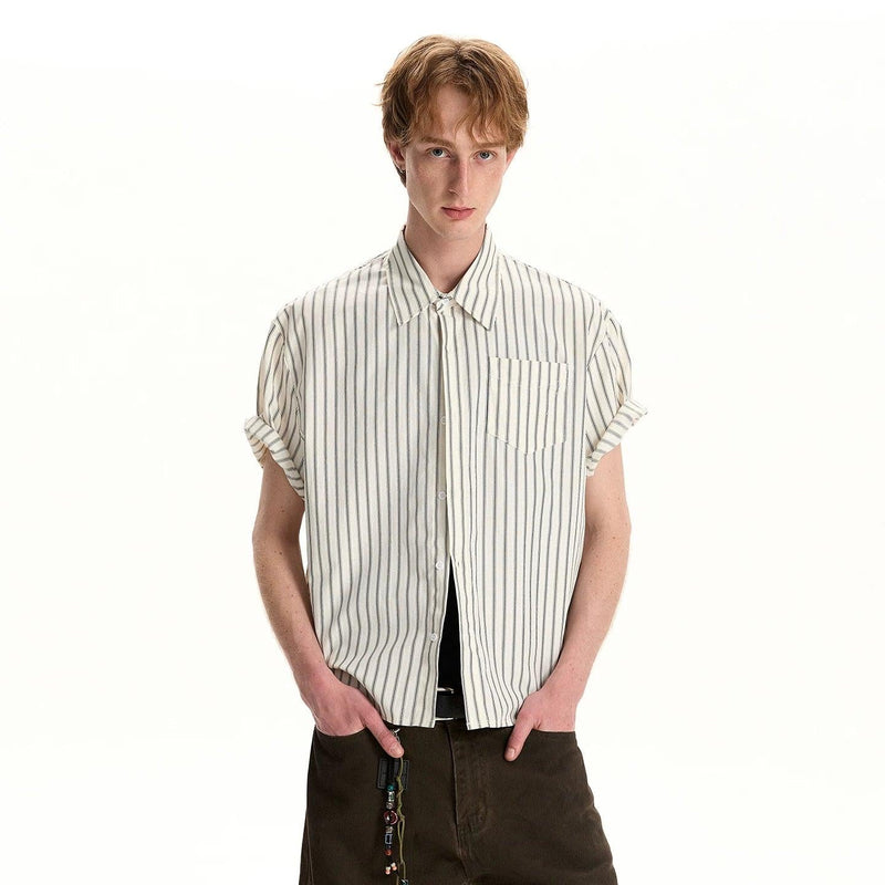 Boxy Vertical Striped Shirt