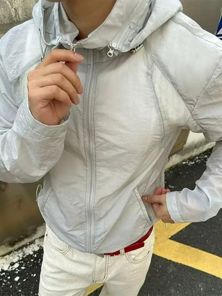 Lightweight Mesh Paneled Windbreaker Jacket