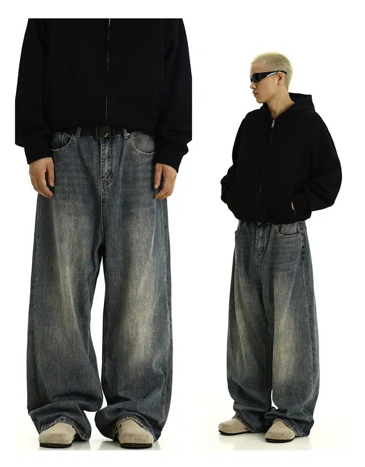 Faded Ultra-Wide Jeans