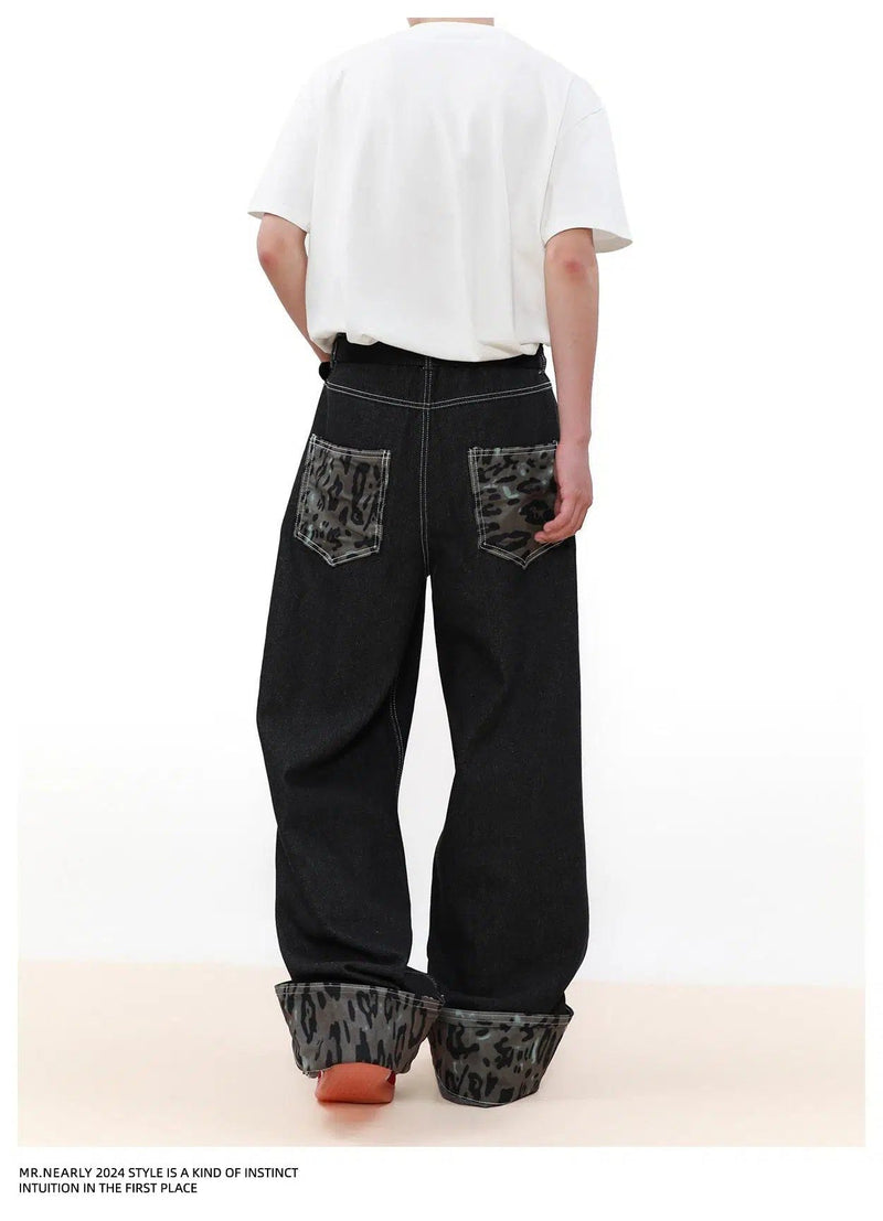 Folded Camo Detail Jeans