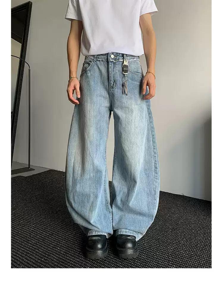 Washed & Faded Wide Jeans