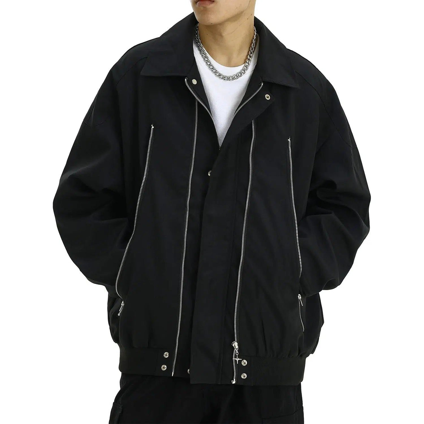 Multi-Zip Collared Jacket