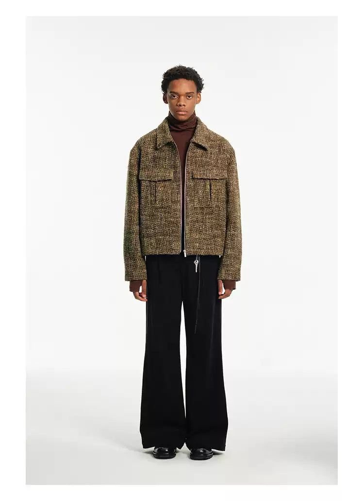Breast Pocket Textured Boxy Jacket