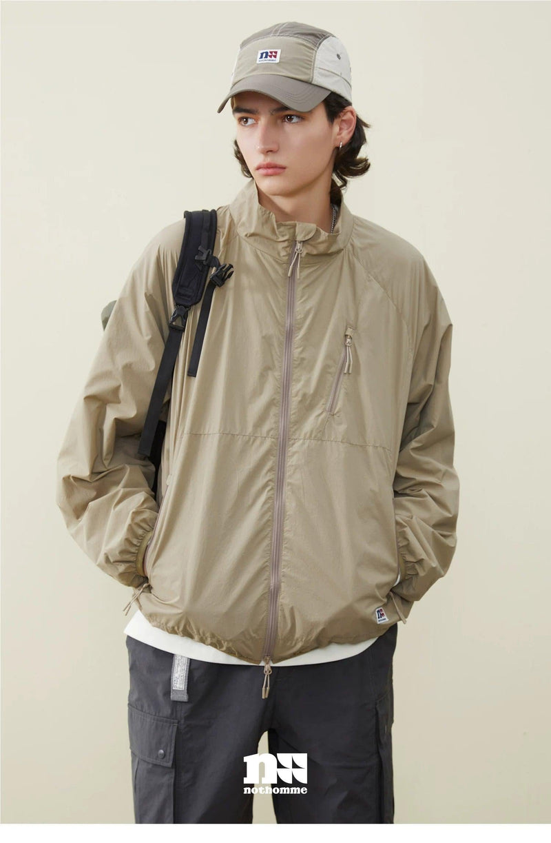 Stand Collar Padded Windbreaker Jacket