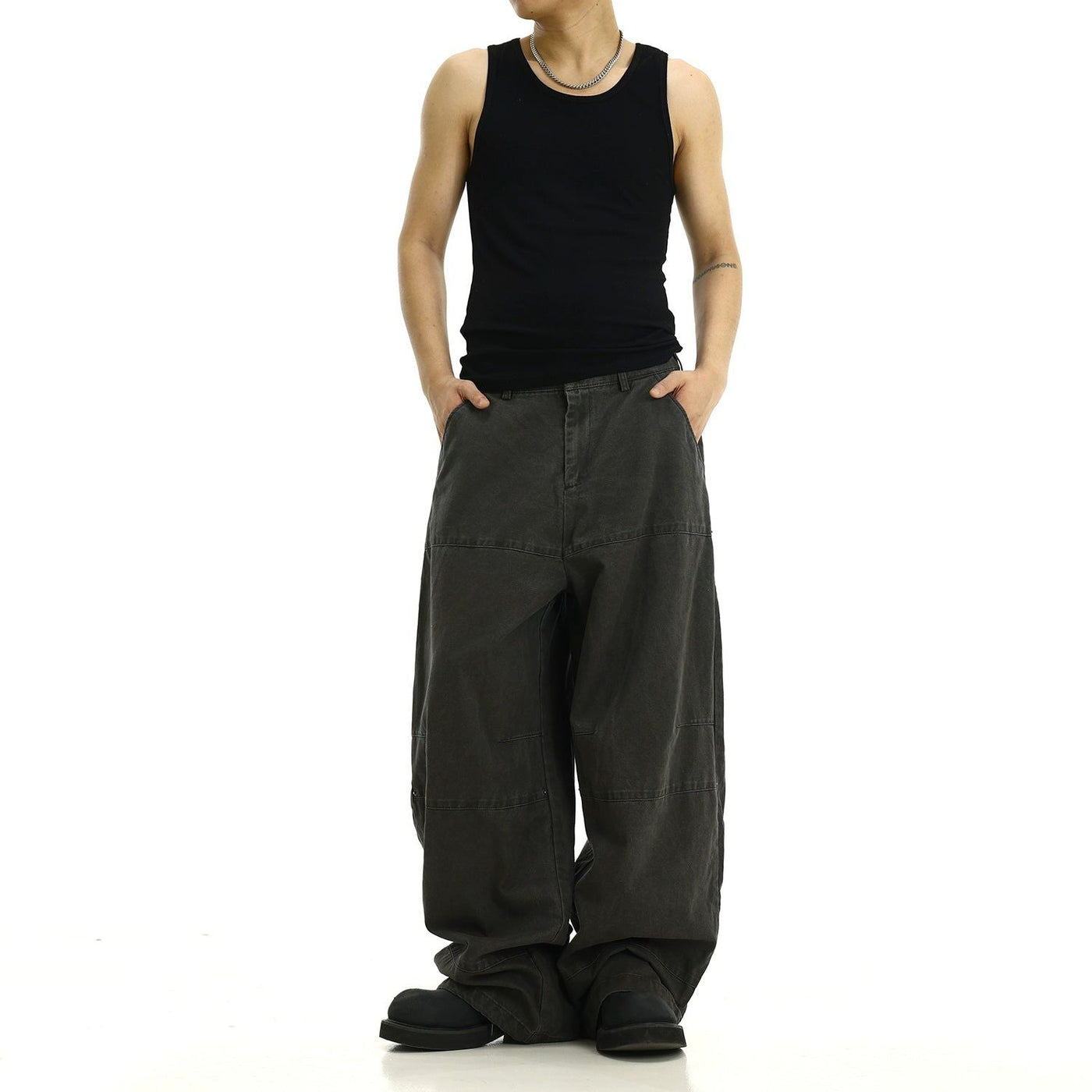 Washed Workwear Loose Jeans