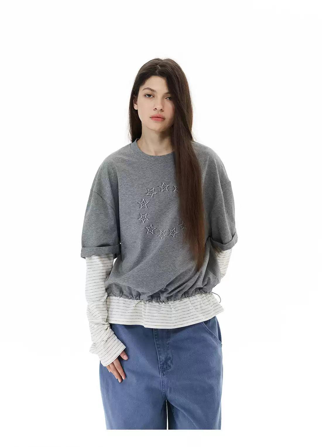 Layered Striped Long Sleeve T-Shirt
