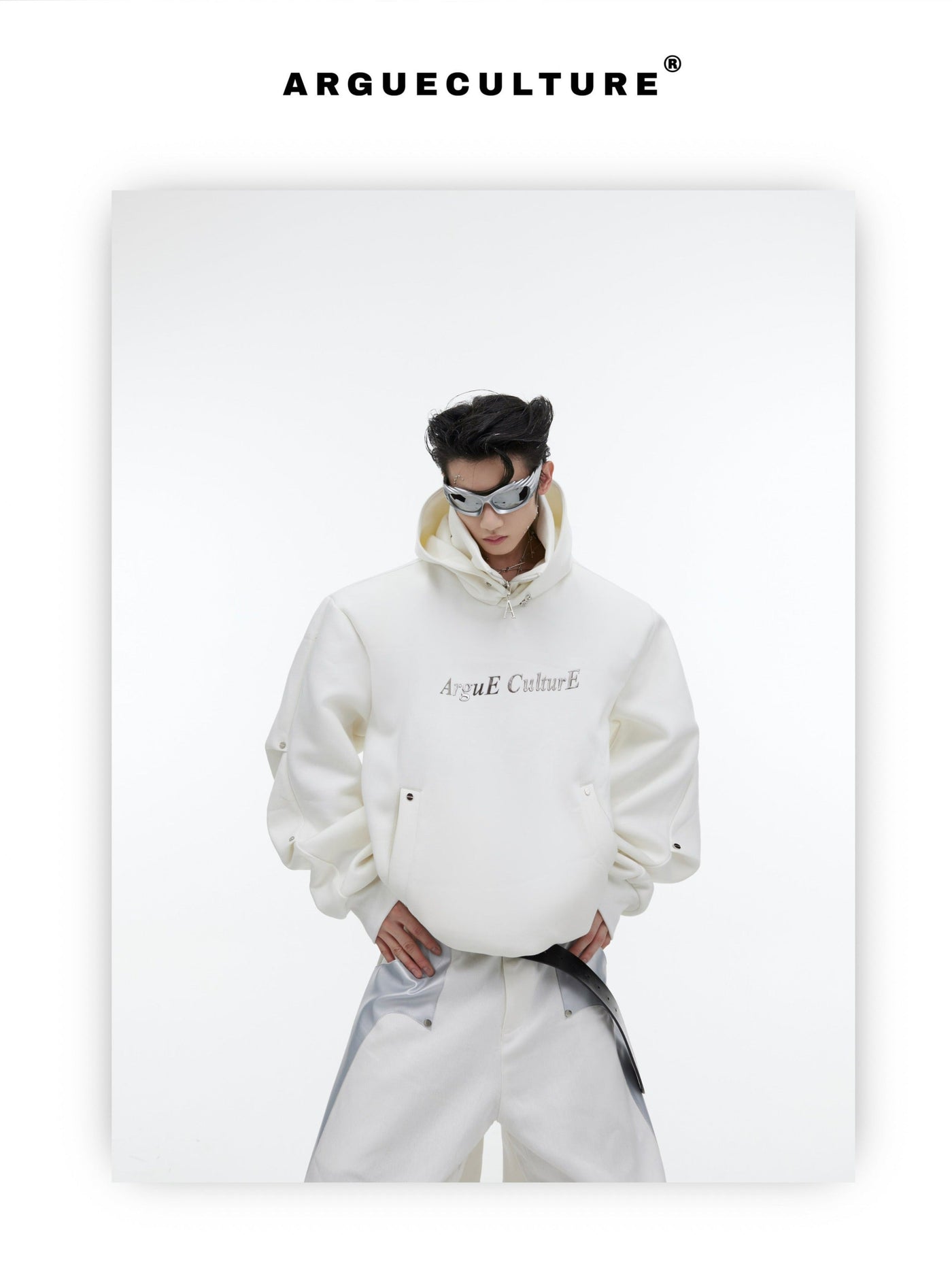 Sequin Blaze Metal Buttons Hoodie
