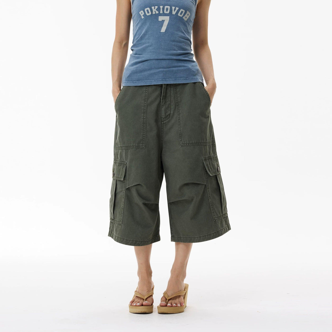 Multi-Pocket Streetwear Cargo Shorts