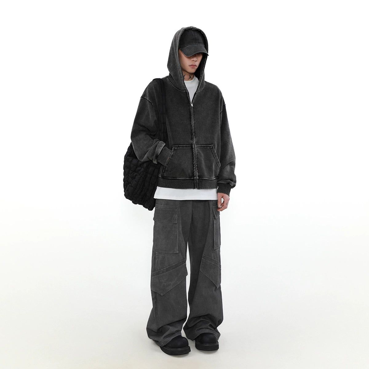 Washed Carpenter Zip-Up Hoodie