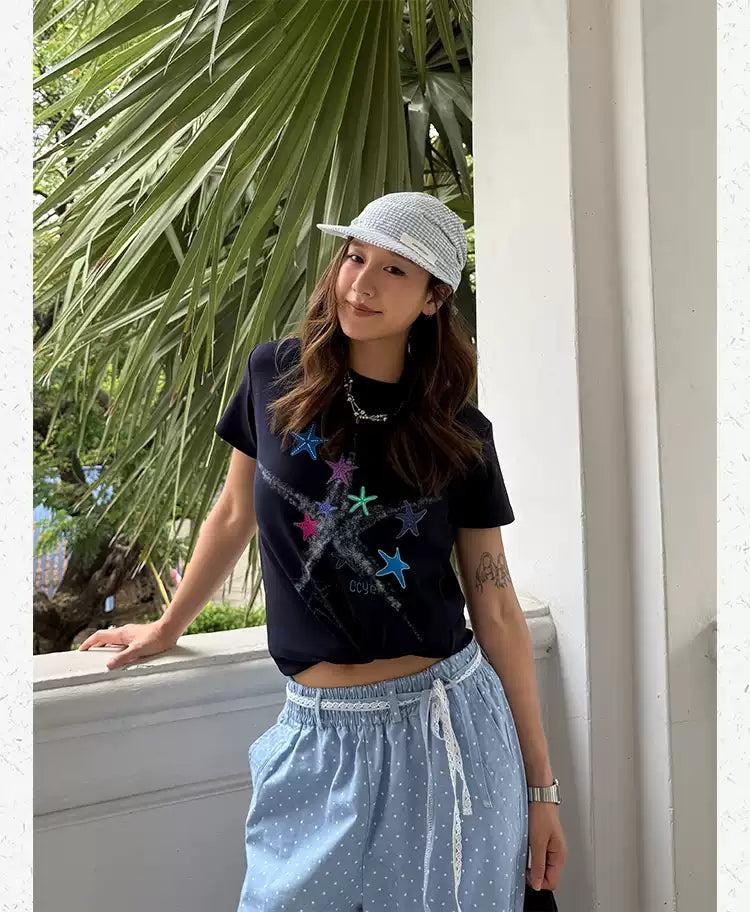 Stars Graphic Print T-Shirt