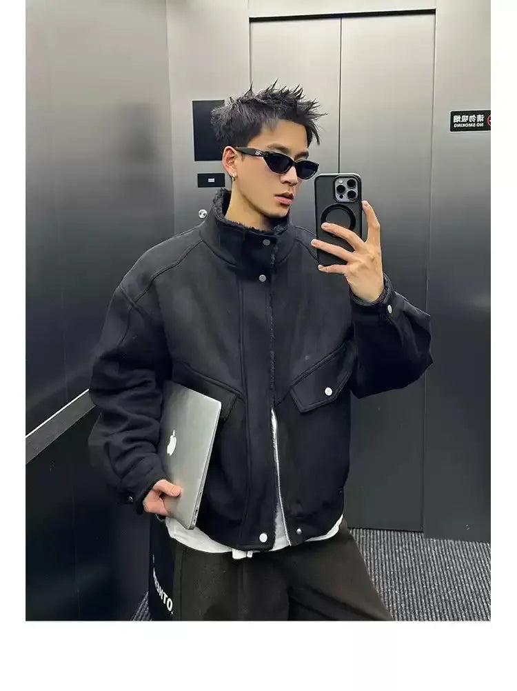 Faux Fur Lined Micro Suede Jacket